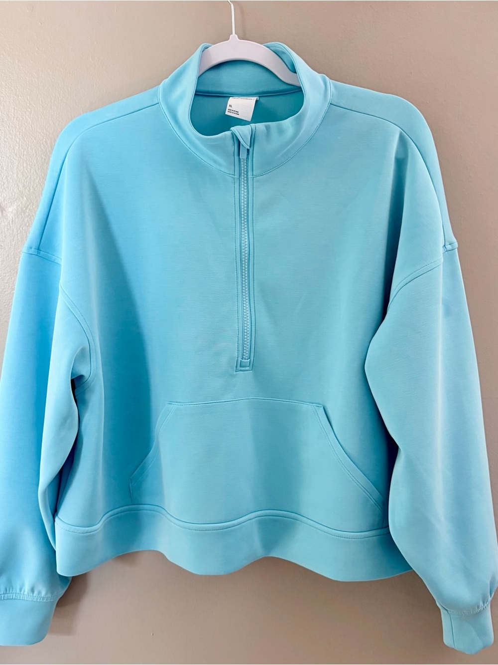 All In Motion Light Blue Half Zip Scuba Sweatshirt Pullover XL NWOT